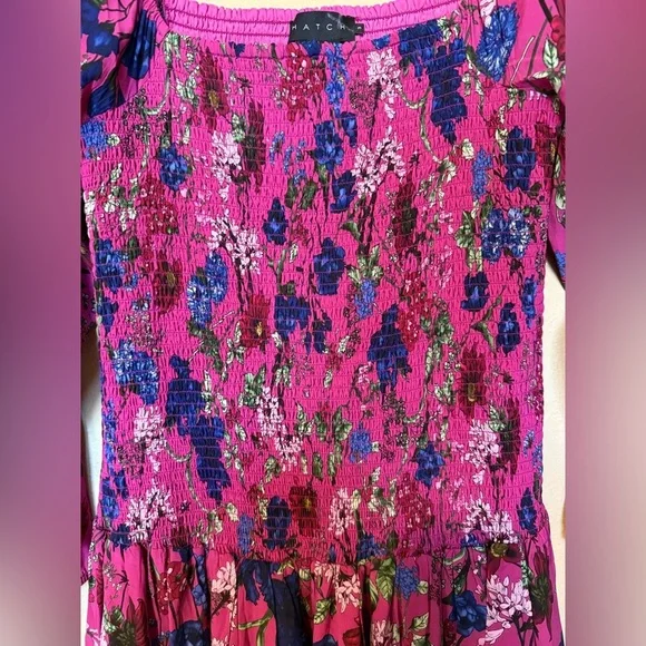 HATCH Women’s Smocked Long Sleeve Floral Maternity Dress, Size 3/Large